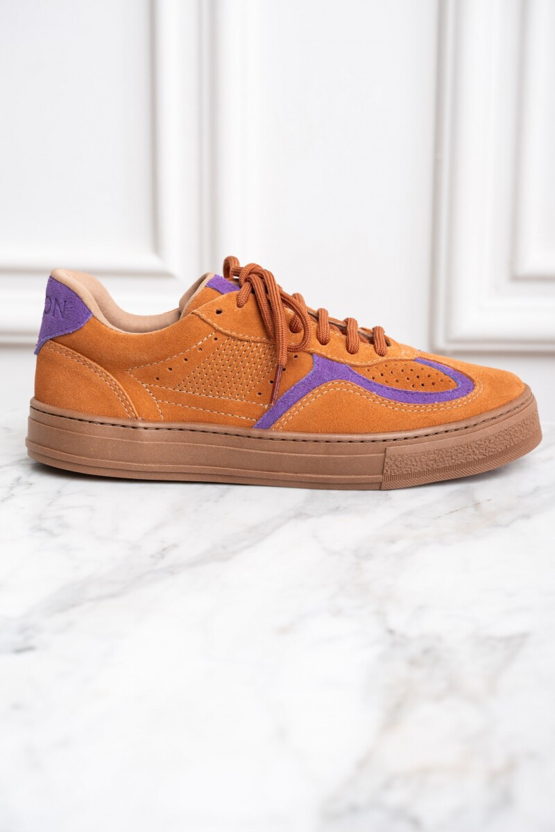 Zapatilla Gamuza Cuero - Ocre 
