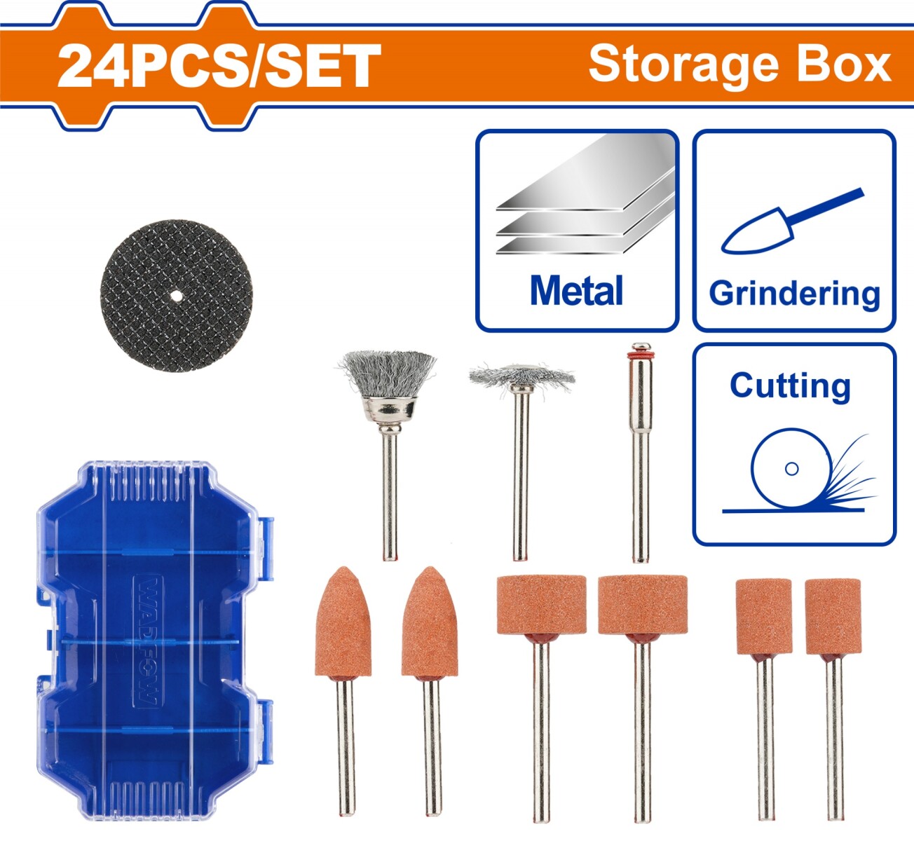 SET X 24 PCS PARA MINI TORNO WADFOW WRR4024 