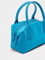 Bolso Tote Textura Suave Con Bandolera azul