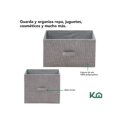 Comoda cajonera 5 cajones tela 80x30x70 cm Gris
