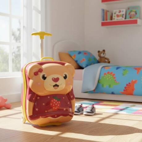 Valija Infantil Rígida Mochila Maleta Pequeña Escuela Viaje Rojo