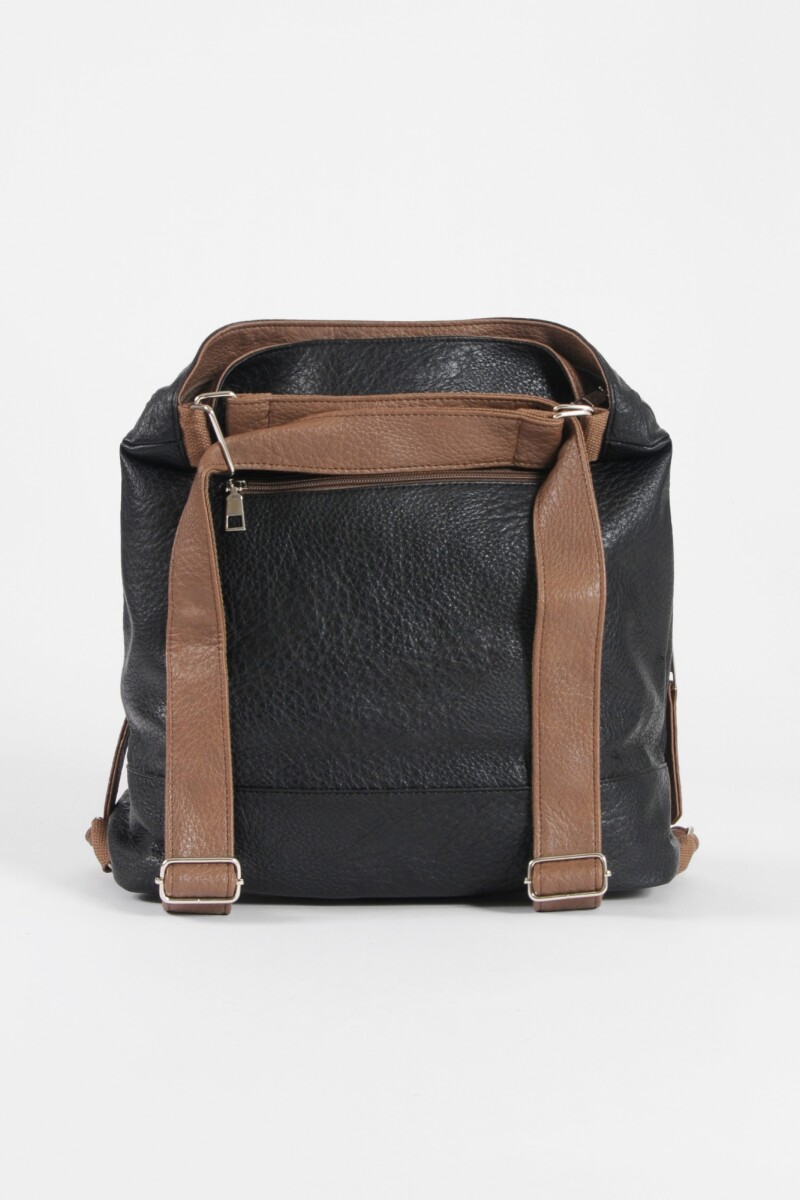 Cartera hobo mochila con cierres negro