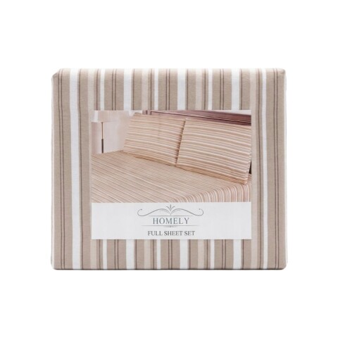 JGO SABANA RAYA BEIGE FULL 140X200+30CM 4PZ Unica