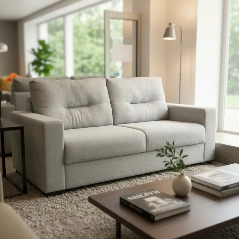 Sofa 3.5 cuerpos 2.13mts - Tapizado tela gris Sofa 3.5 cuerpos 2.13mts - Tapizado tela gris