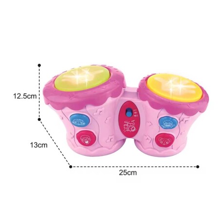 Jueguete Huanger Tambor Doble con Luz y Sonido ROSA