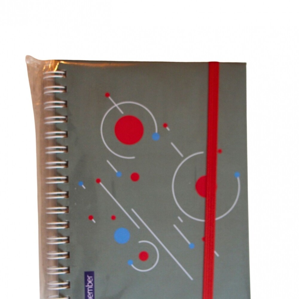 CUADERNO REMEMBER PRINT 17X23 TAPA CIRCULOS ROJO GRIS
