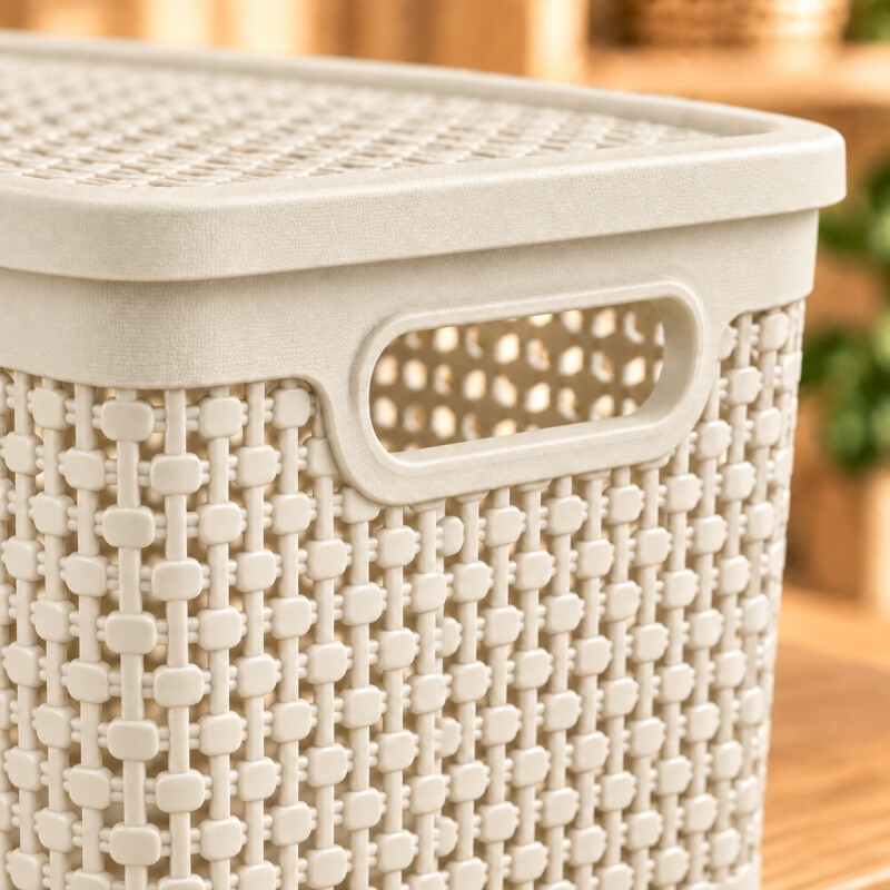 Caja simil ratán 15 lts BEIGE