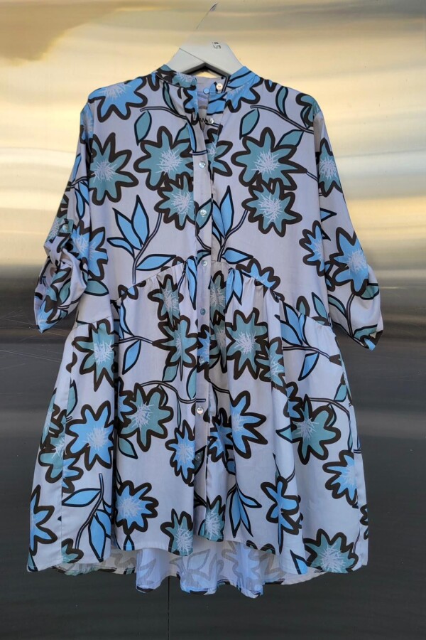 Vestido Cala Estampa Celeste