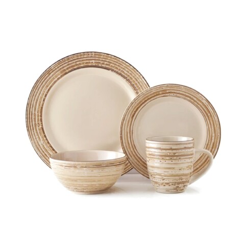 SET 16 PZAS STONEWARE D27.5-21-15/420ML BIRCH SET 16 PZAS STONEWARE D27.5-21-15/420ML BIRCH