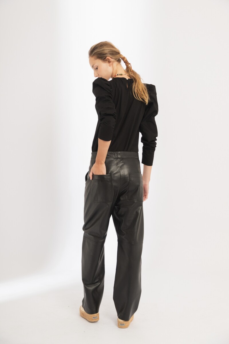 Pantalón Avery en Cuero Negro
