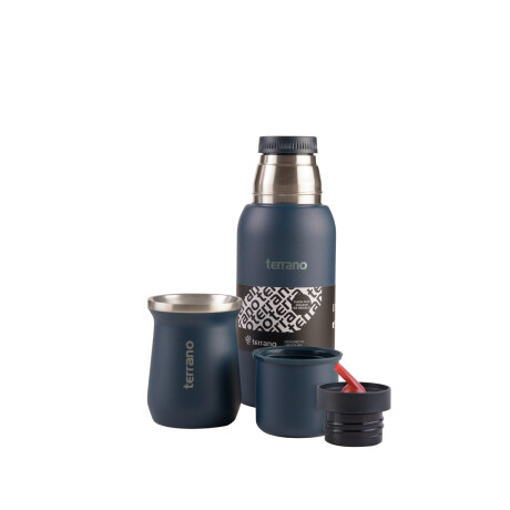 Set Acero 750ml + Mate Tradicional Opaco Azul