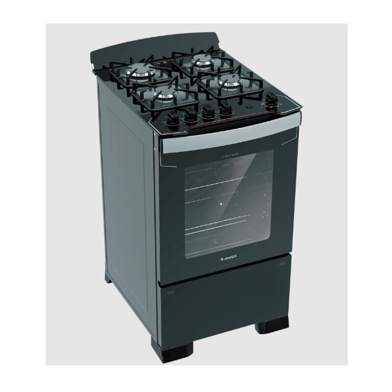 Cocina James C 804 V Negra 4 Hornallas Y Horno A Gas Color Negro Cocina James C 804 V Negra 4 Hornallas Y Horno A Gas Color Negro