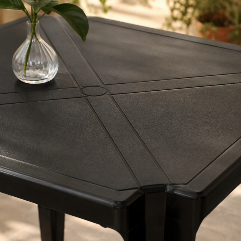 Set x4 Mesa cuadrada 70 x 70 cm NEGRO