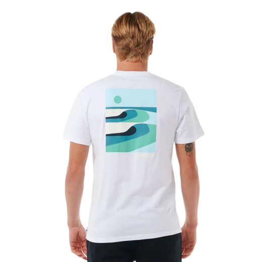 Remera Rip Curl Surf Revival Lined Up Tee - Blanco Remera Rip Curl Surf Revival Lined Up Tee - Blanco