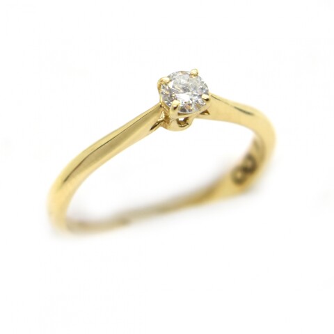 Anillo Oro 18 Kilates con Diamante Solitario Anillo Oro 18 Kilates con Diamante Solitario