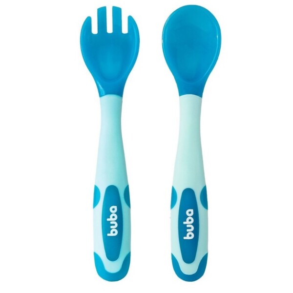 Set cubiertos flexibles termicos BUBA celeste