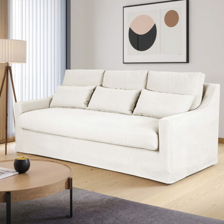 SOFÁ 3 CUERPOS TELA NATURAL-BEIGE SINGAPUR CRUDO