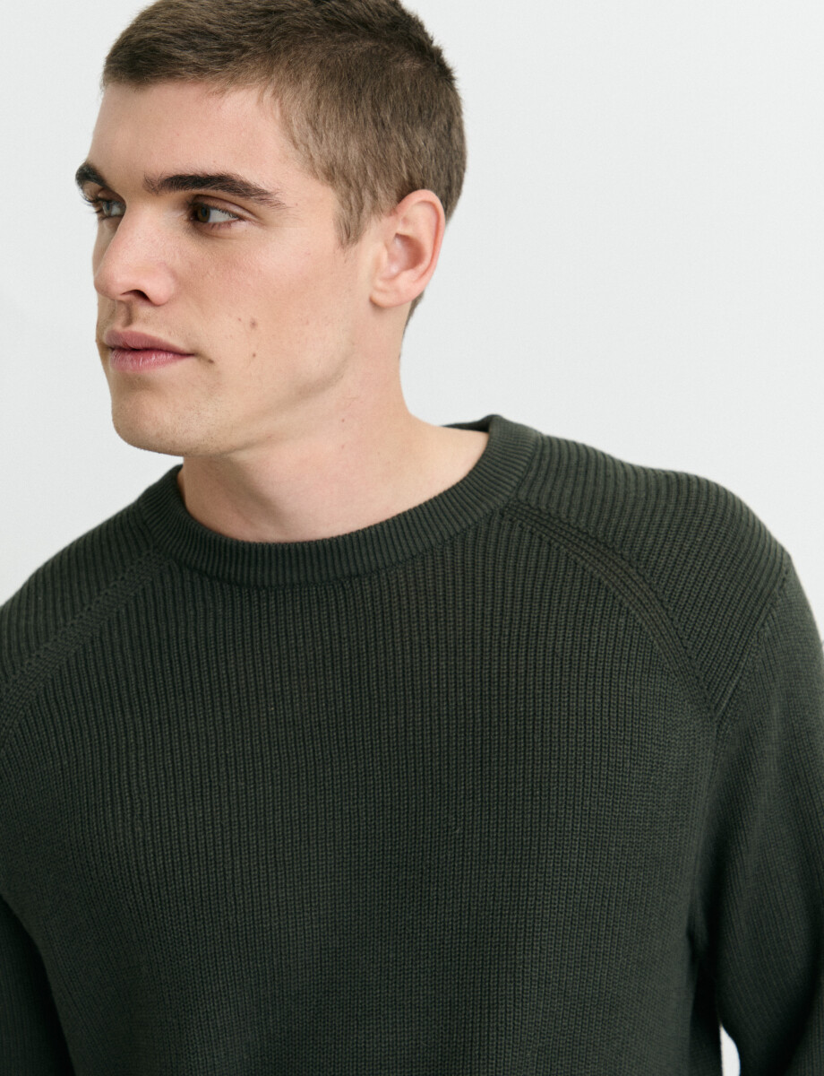 SWEATER HARRINGTON LABEL - Oliva 