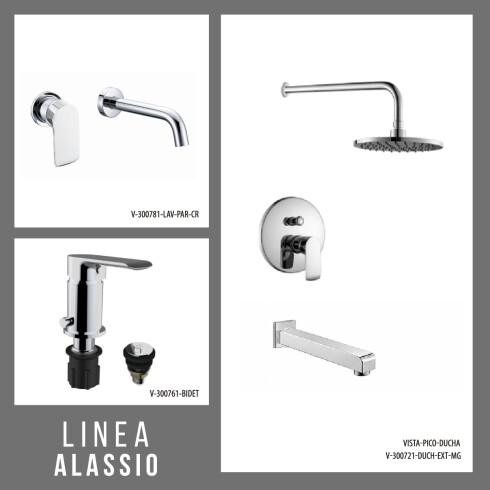 JUEGO DE GRIFERIA DUCHA EMBUTIDA LAVATORIO DE PARED Y BIDET 000