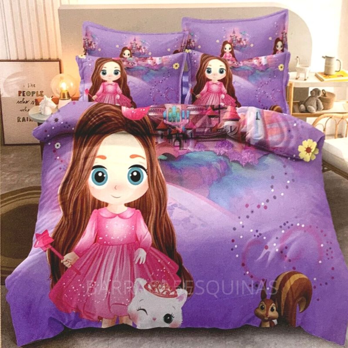 JUEGO DE CAMA INFANTIL 5 PIEZAS - HADA ROSA 