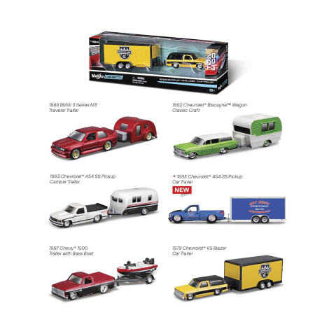 Camioneta con Remolque Maisto Escala 1:64 Diseños Surtidos U
