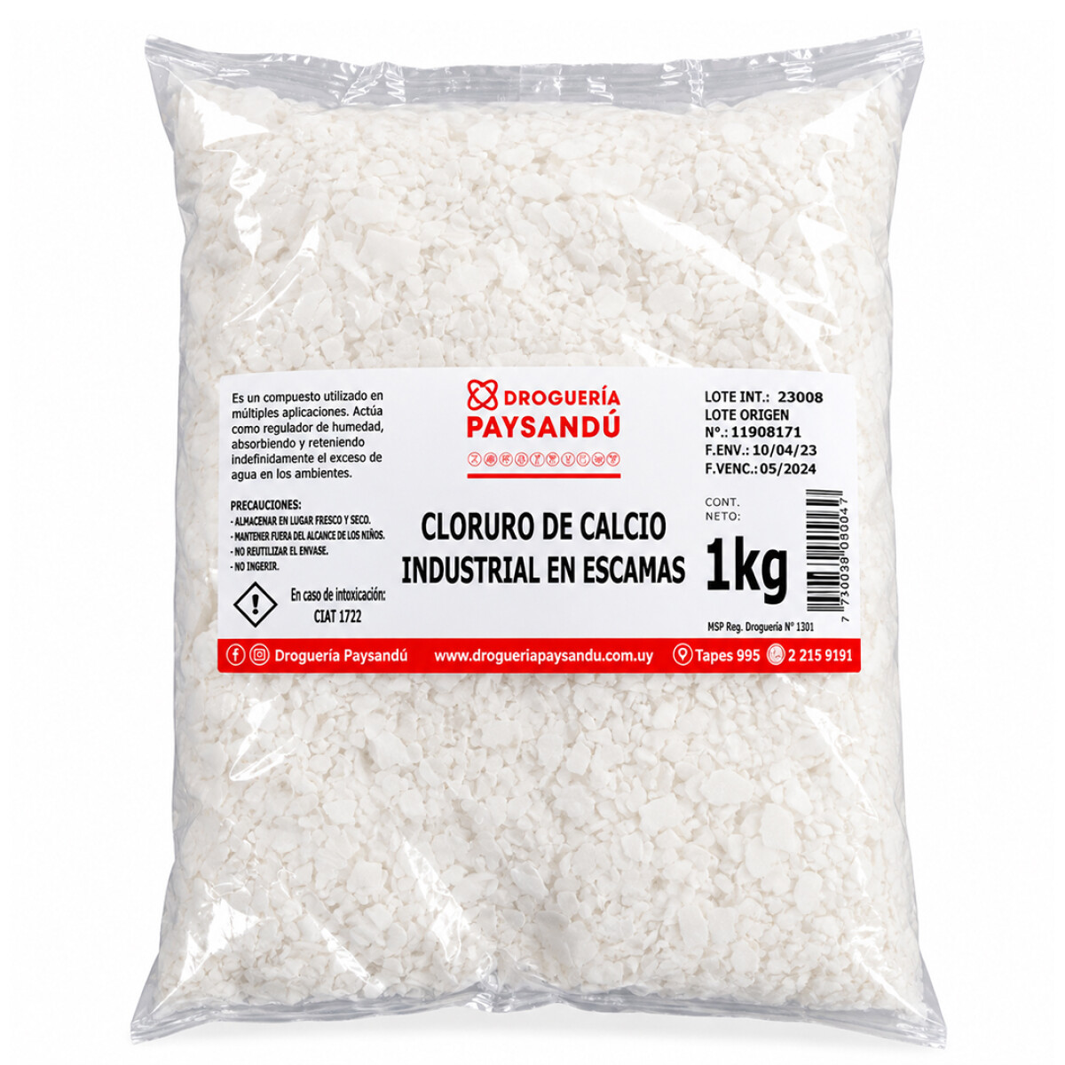 Cloruro de Calcio en Escamas 1 Kg 
