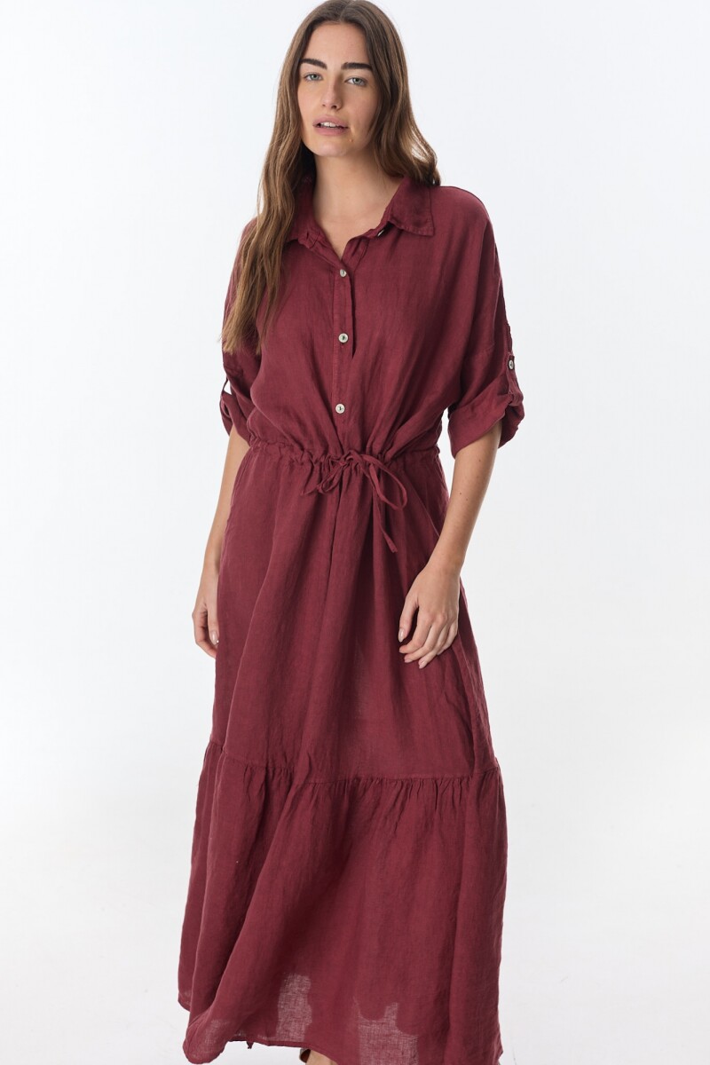 Vestido Camisero Vitta Bordeaux