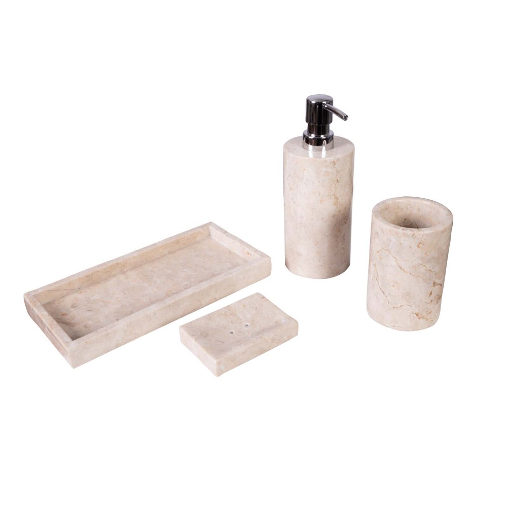 SET DE BAÑO PIEDRA MARMOL NATURAL-BEIGE MENIA