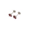 Abridores bebe Solitario - Plata 925 - Piedra Zirconia rosa - AB3001 Conpiedra