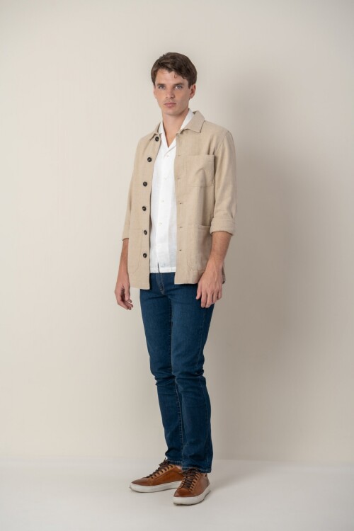 Sobre camisa Lino Beige
