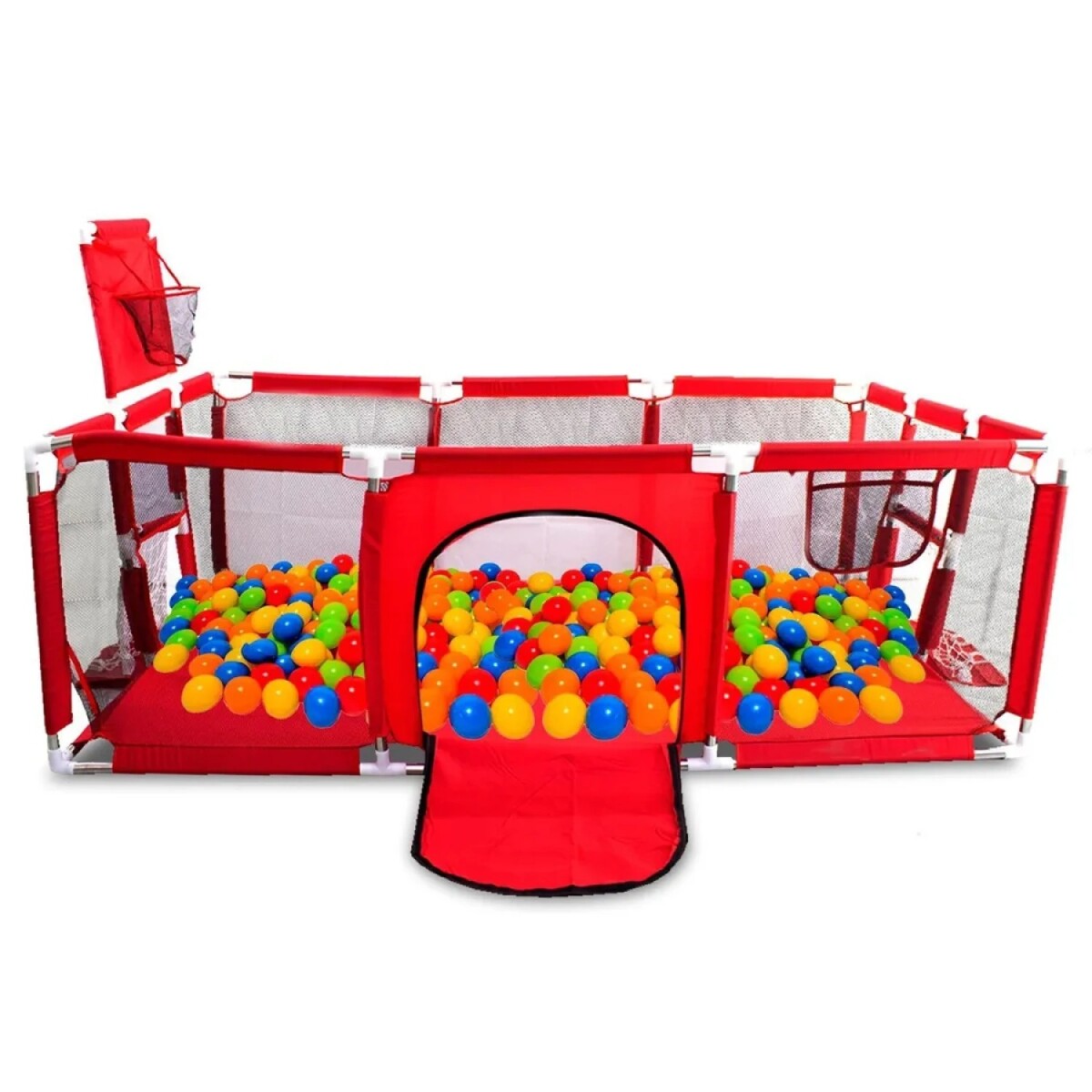 Corralito Centro De Juegos Pelotero P/Bebé Aro y Arco - Rojo 