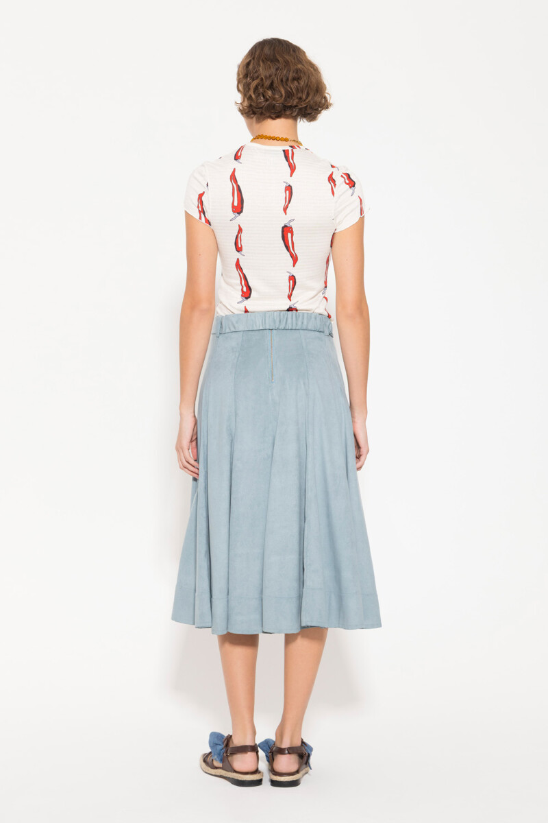 POLLERA SUEDE Celeste