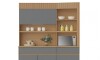 Mueble Modular 3 Cuerpos REALEZA Marron/Gris Oscuro