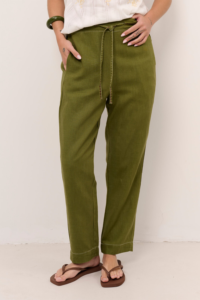 PANTALON LINO NET - VERDE 