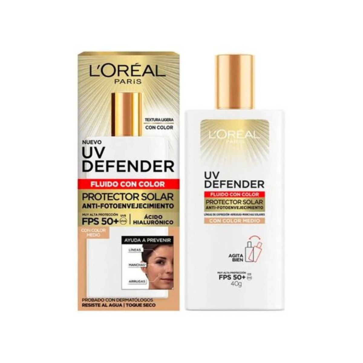 Loreal UV Defender Fluido Protector Solar FPS 50+ 40gr - Claro