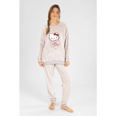 Pijama hello kitty coral embossed Gris