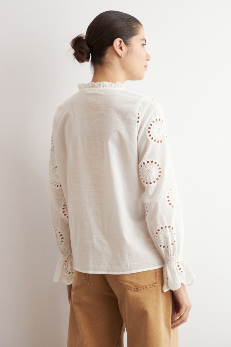 Camisa romántica blanco