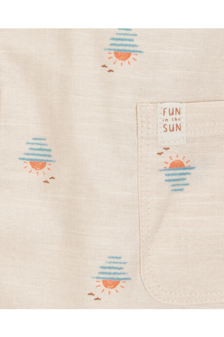 Monito corto de algodón, diseño atardecer Sin color