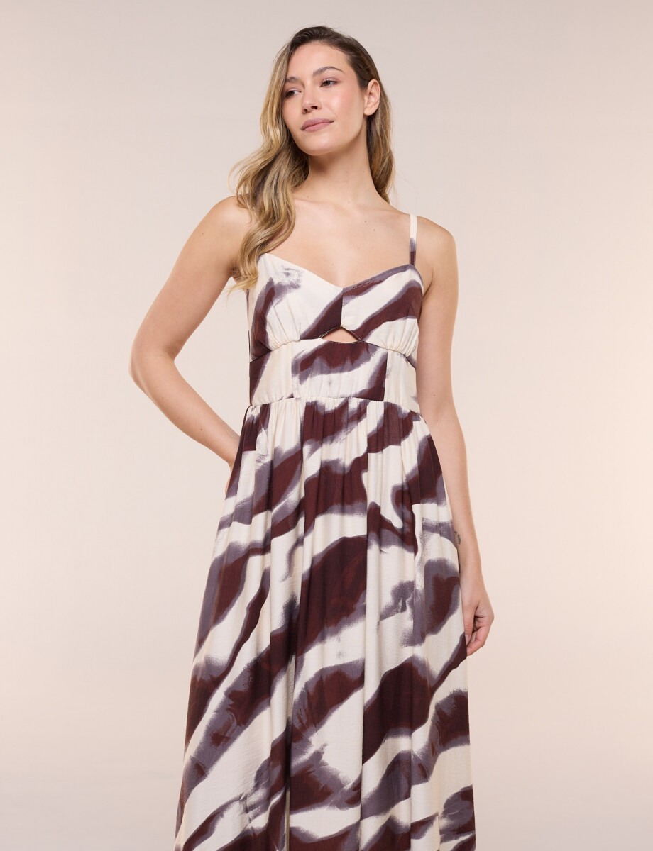 Vestido Maxi Printed - Multi/marron 