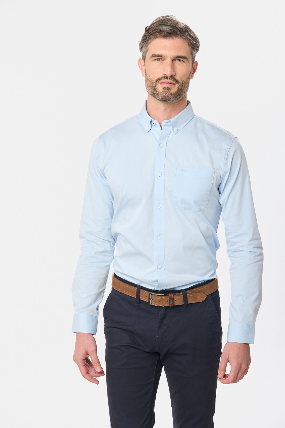 CAMISA LISA SPORT Celeste Claro