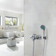 GRIFERIA DUCHA EXTERIOR CON TELEFONO Y FLEX ZINC TOLEDO CROMO