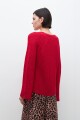 Sweater cinta escote V rojo