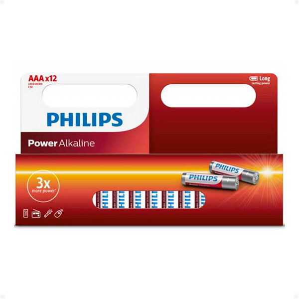 Pilas Alcalinas AAA Philips Blíster Pack de 12 Unidades Pilas Alcalinas AAA Philips Blíster Pack de 12 Unidades