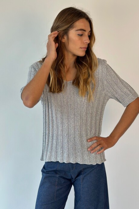 TOP PARADISO CON LUREX Plateado