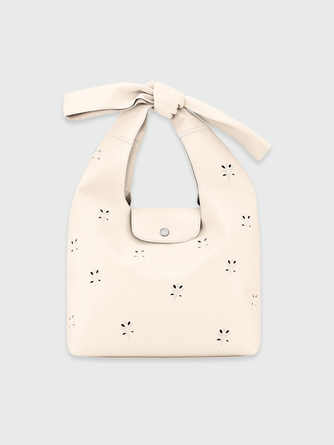 Longchamp - Cartera de cuero, Le pliage Broderié Marfil