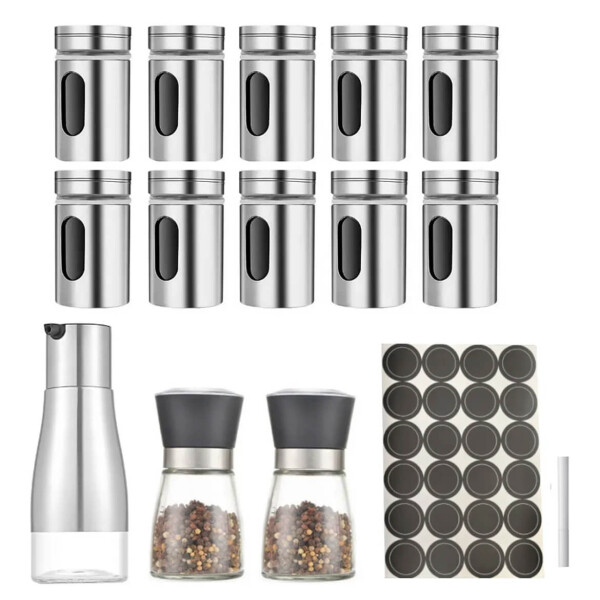 Set De Especiero Salero Pimentero Aceitera Condimento Cocina Acero Inoxidable IMBACK Set De Especiero Salero Pimentero Aceitera Condimento Cocina Acero Inoxidable IMBACK