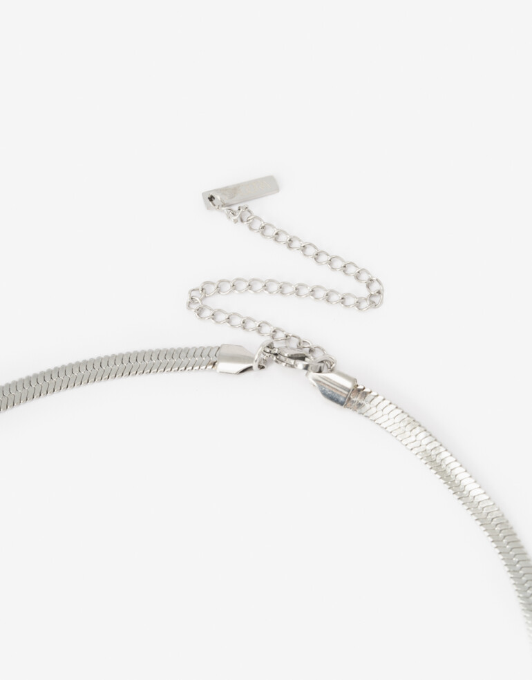 Collares Cortos Metal Collar Corto De Acero - Plateado