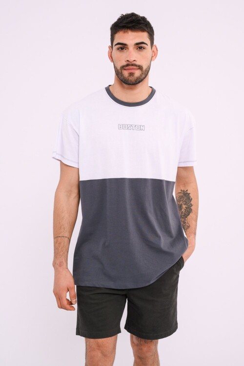 Remera oversize estampada Azul