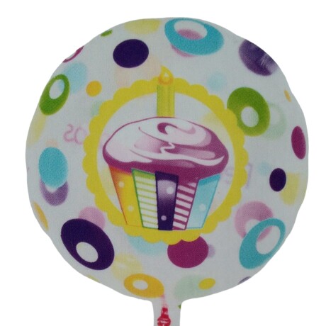Globo transparente cupcake y velita Globo transparente cupcake y velita