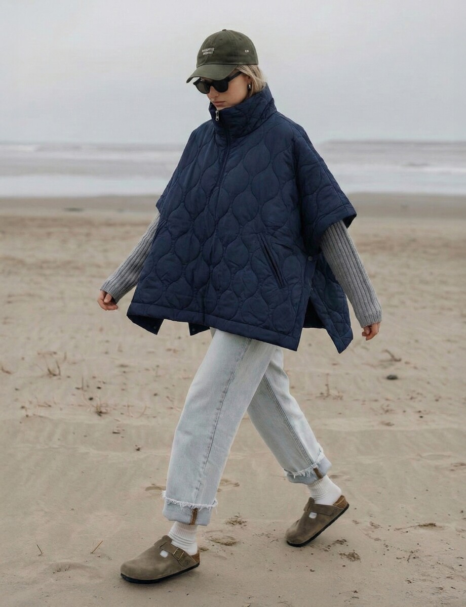 Poncho Capitoneado - Azul 